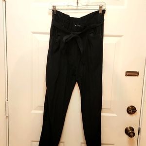 Zara size large black paper bag waist trousers